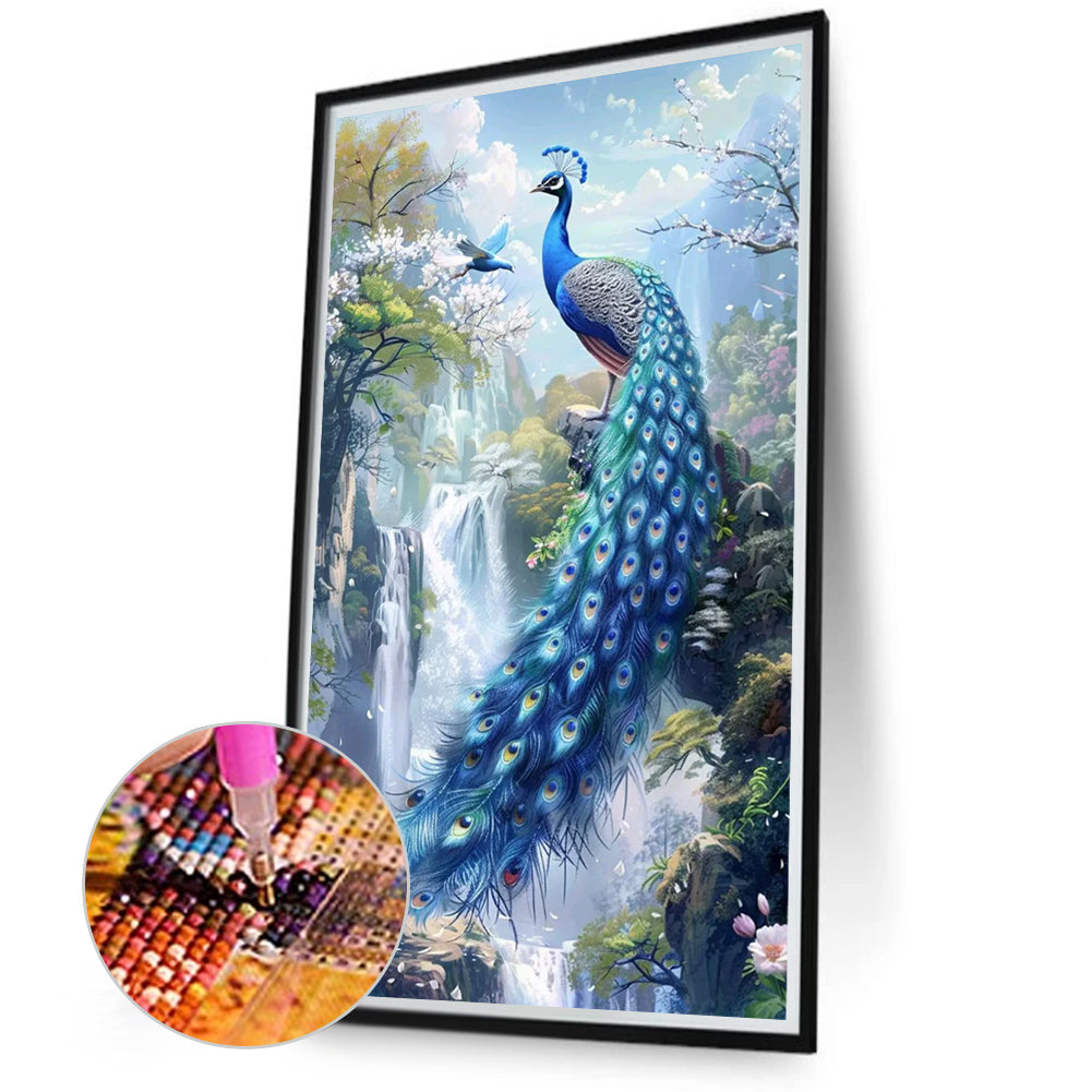 Peacock - Full Round Drill Diamond Painting 40*70CM