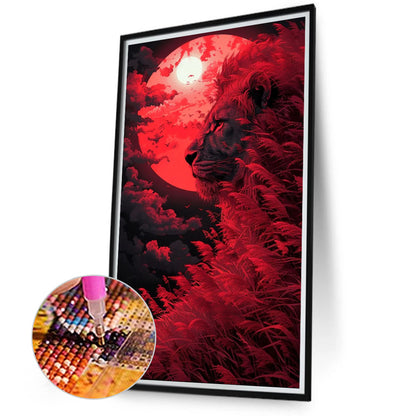 Red Lion - Full Round Drill Diamond Painting 40*70CM