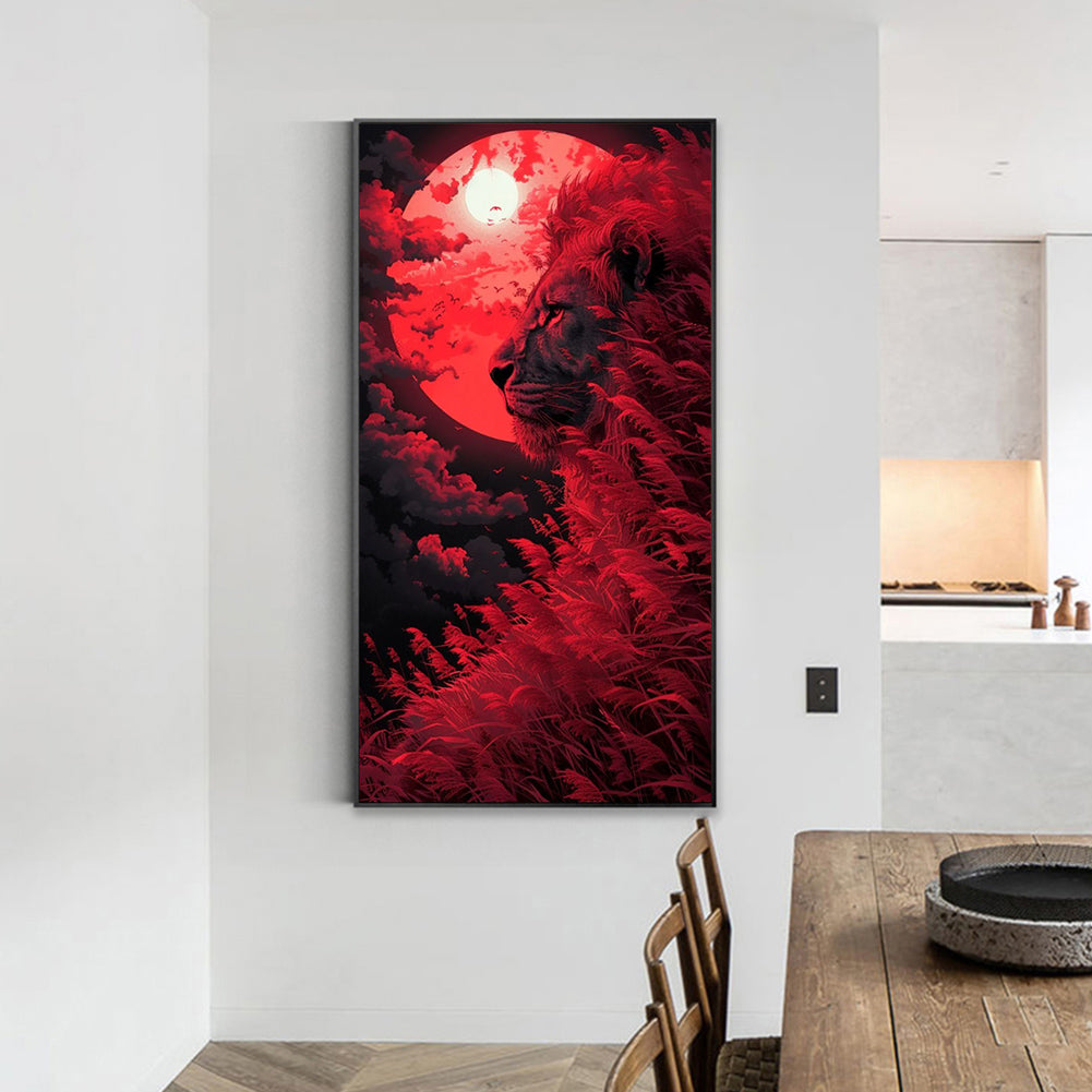 Red Lion - Full Round Drill Diamond Painting 40*70CM