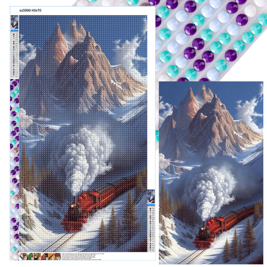 Snow Train - Full Round Drill Diamond Painting 40*70CM