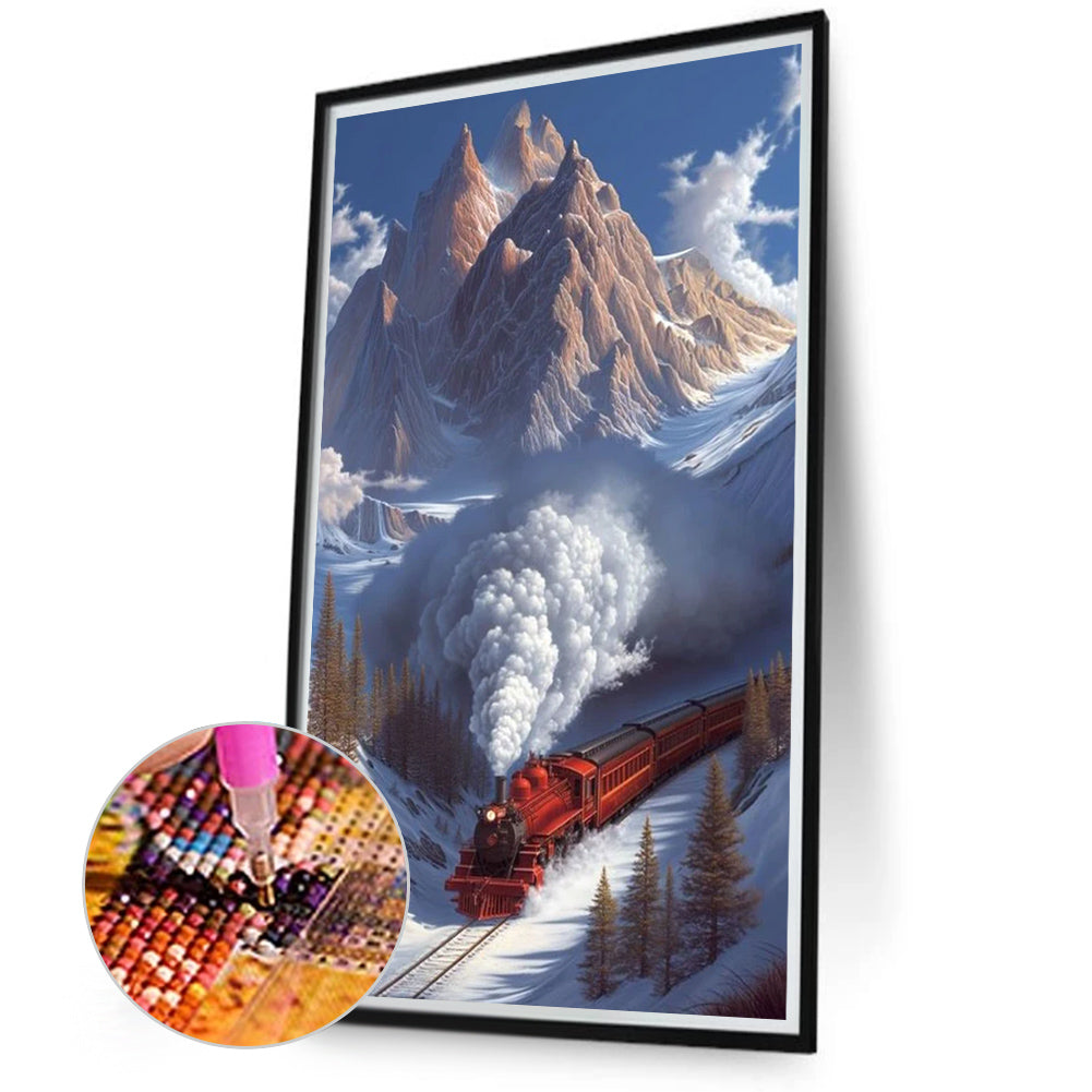 Snow Train - Full Round Drill Diamond Painting 40*70CM