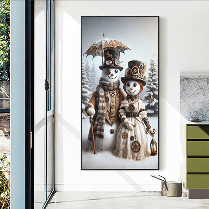 Snowman Couple - Full Round Drill Diamond Painting 40*70CM