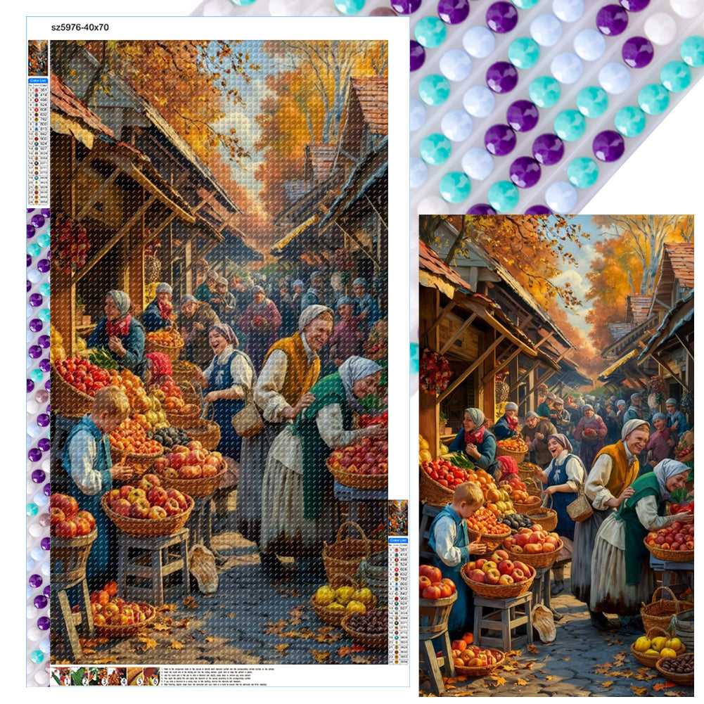 Farm Market - Full Round Drill Diamond Painting 40*70CM