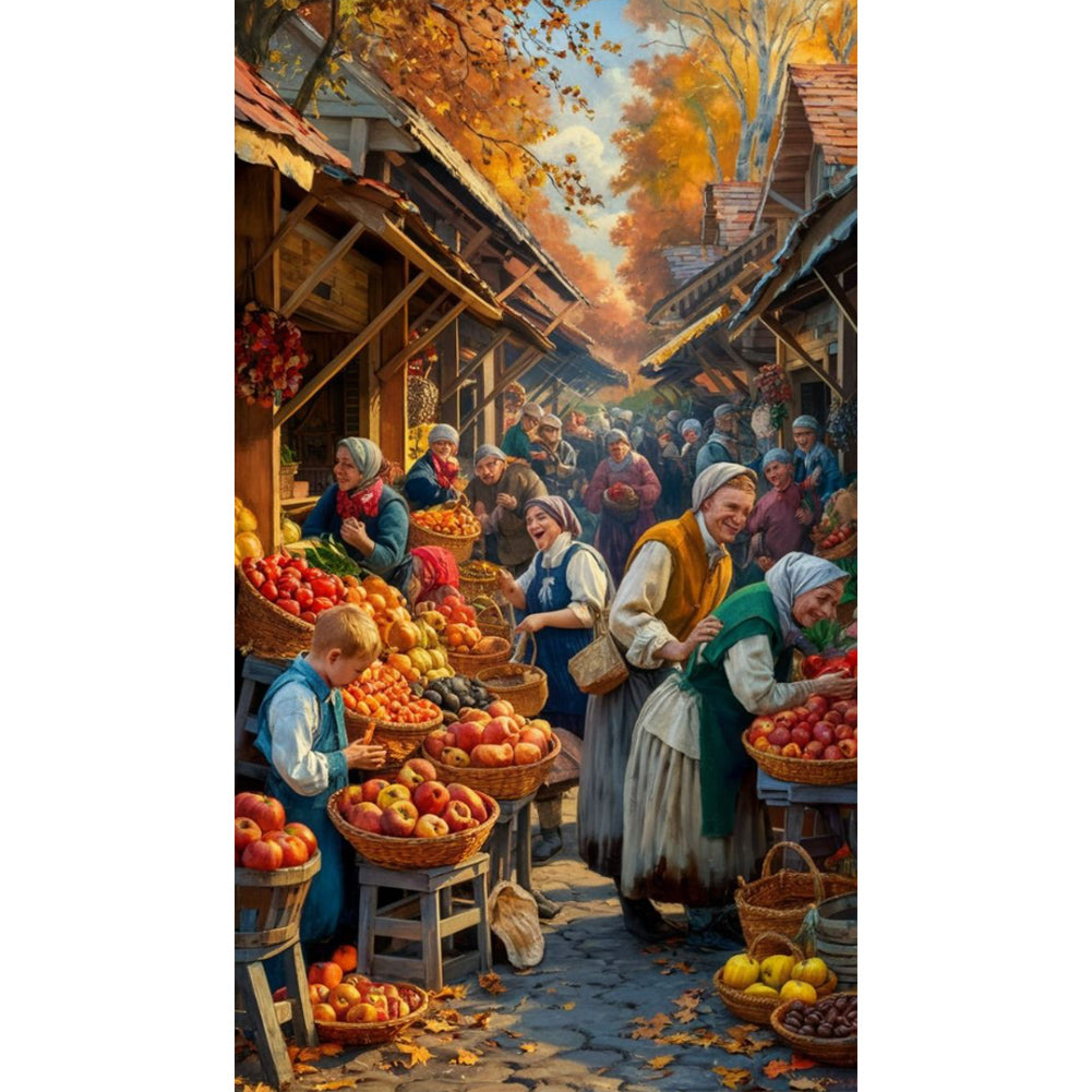 Farm Market - Full Round Drill Diamond Painting 40*70CM