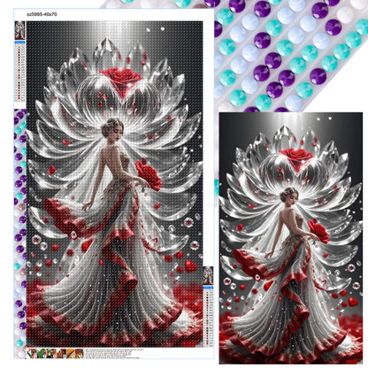 Flower Woman - Full Round Drill Diamond Painting 40*70CM