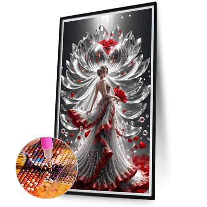 Flower Woman - Full Round Drill Diamond Painting 40*70CM