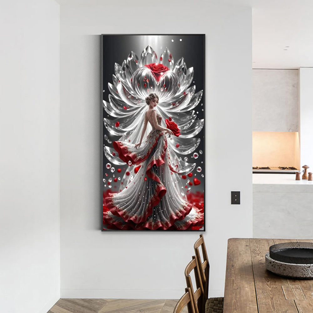 Flower Woman - Full Round Drill Diamond Painting 40*70CM