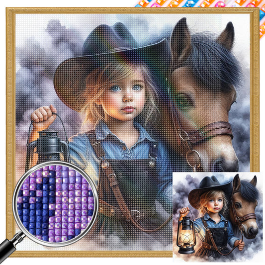 Cowboy Kid - Full AB Square Drill Diamond Painting 40*40CM