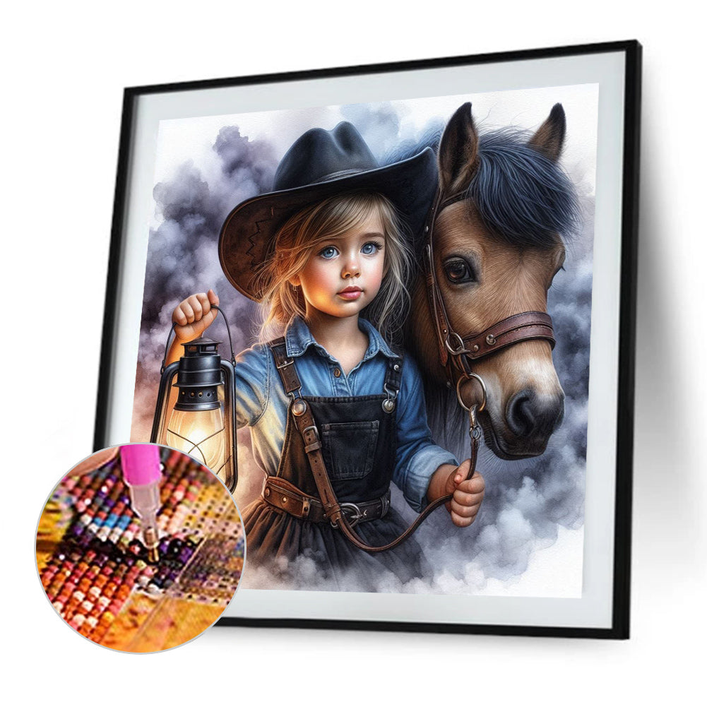 Cowboy Kid - Full AB Square Drill Diamond Painting 40*40CM