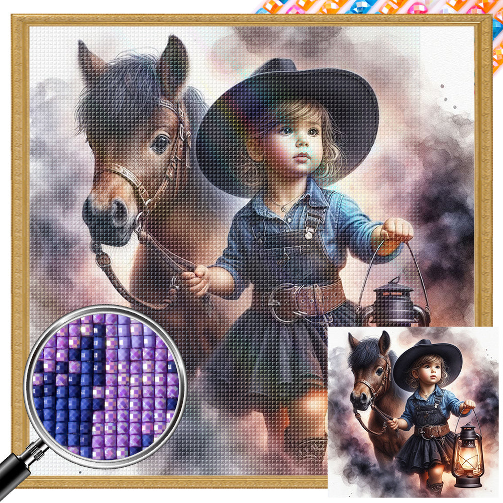 Cowboy Kid - Full AB Square Drill Diamond Painting 40*40CM