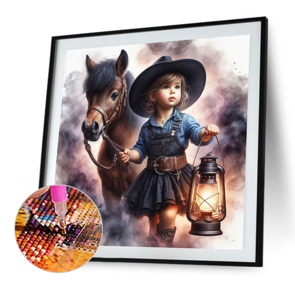 Cowboy Kid - Full AB Square Drill Diamond Painting 40*40CM