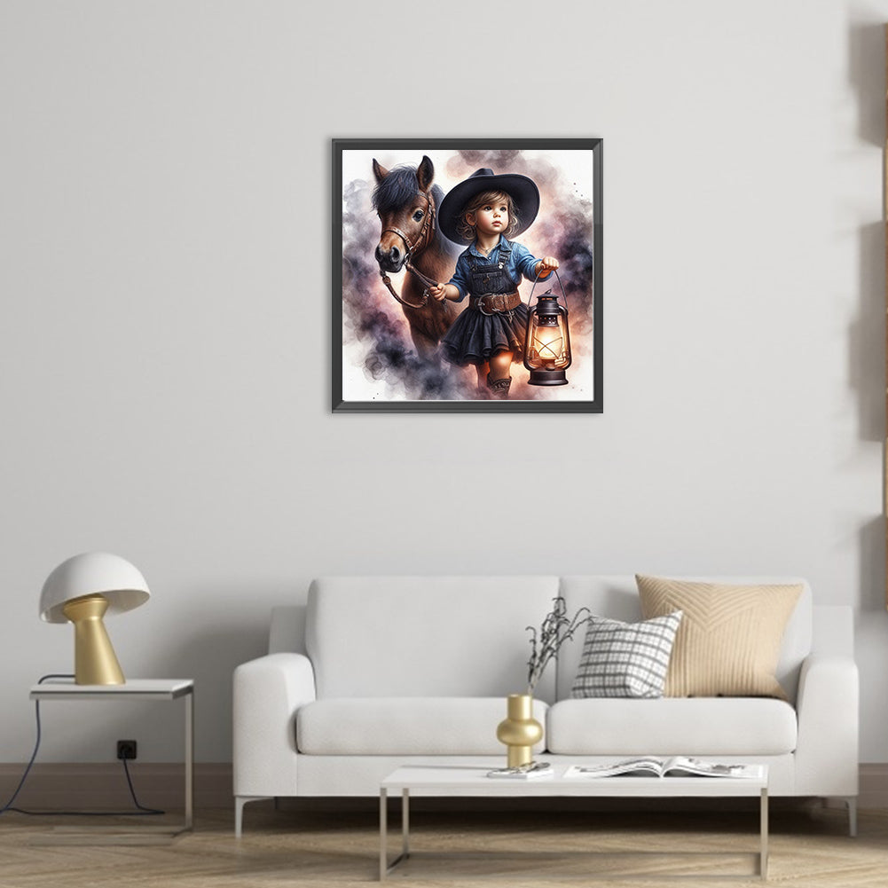 Cowboy Kid - Full AB Square Drill Diamond Painting 40*40CM