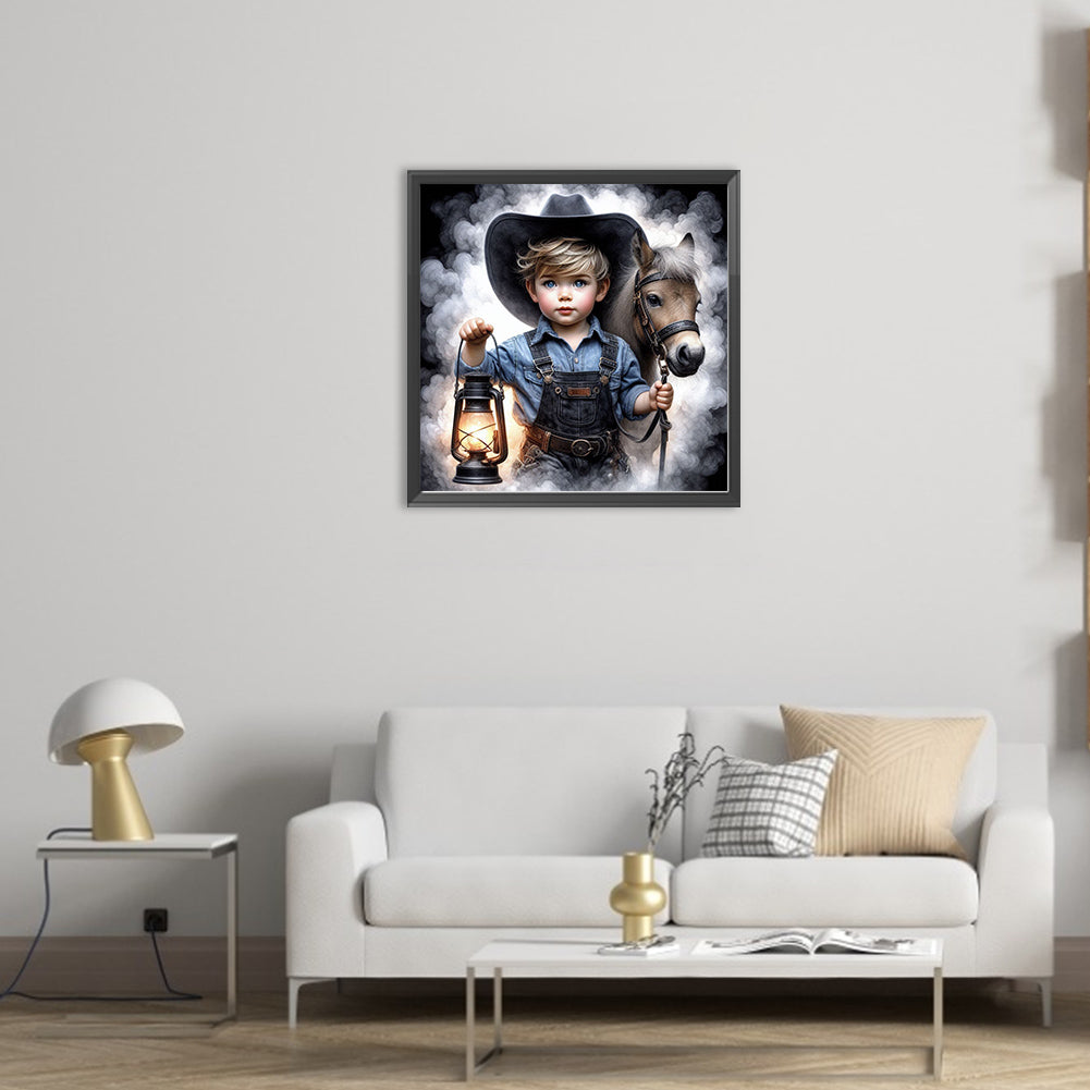 Cowboy Kid - Full AB Square Drill Diamond Painting 40*40CM