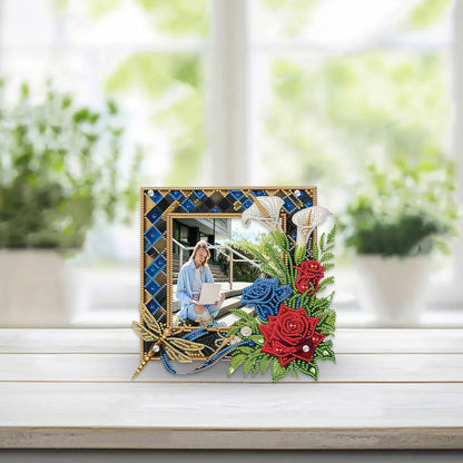 Acrylic Special Shape Rose Diamond Painting Picture Frame for Home Office Decor