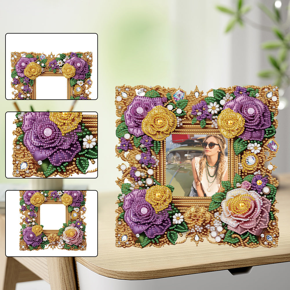 Acrylic Special Shape Flower Diamond Painting Picture Frame for Home Office