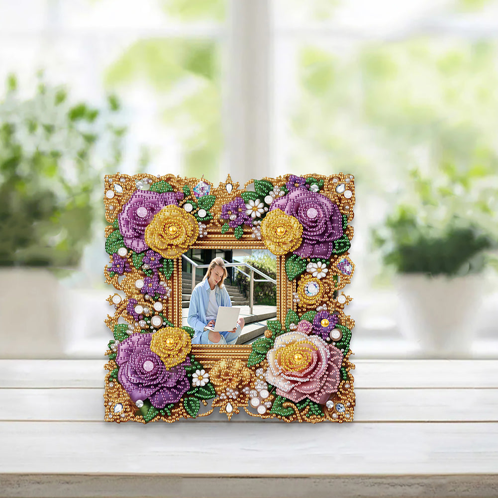 Acrylic Special Shape Flower Diamond Painting Picture Frame for Home Office