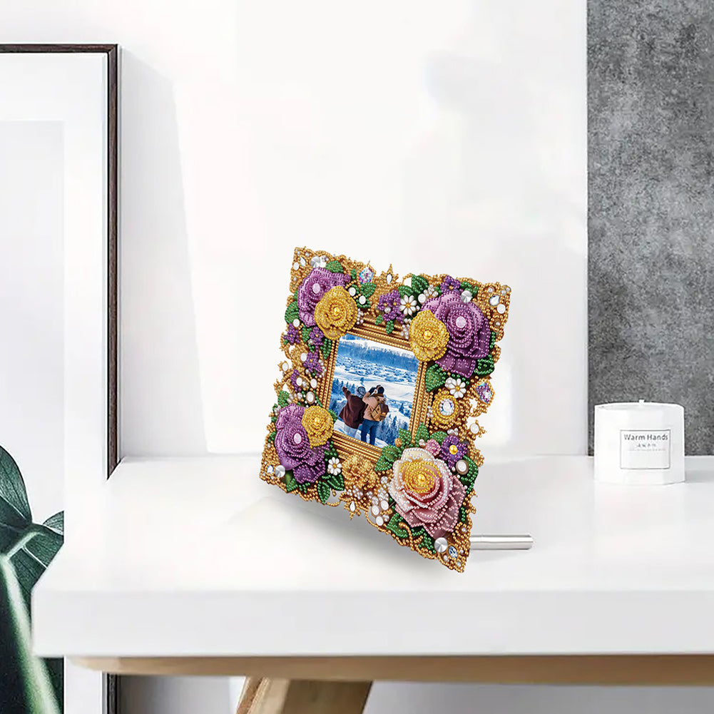 Acrylic Special Shape Flower Diamond Painting Picture Frame for Home Office