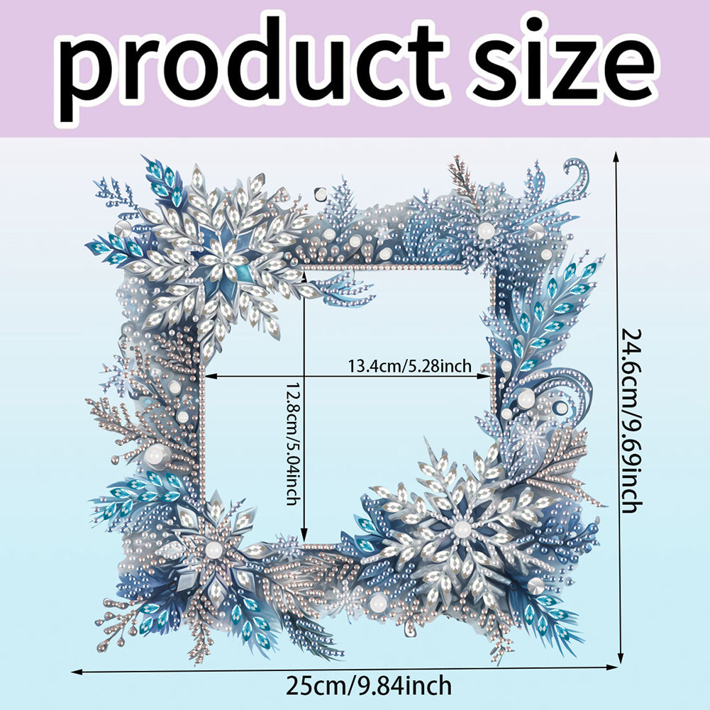 Acrylic Special Shape Snowflake Diamond Painting Picture Frame for Home Office