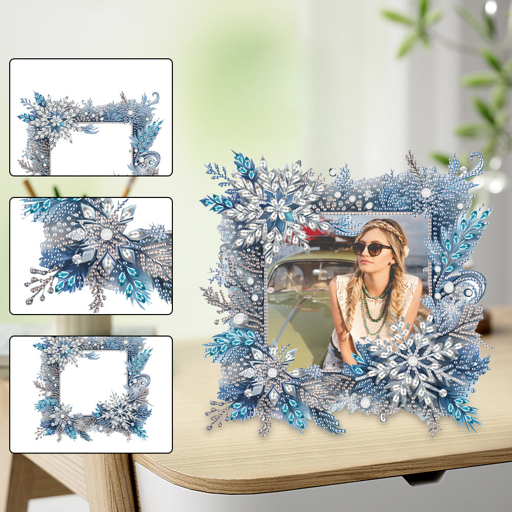 Acrylic Special Shape Snowflake Diamond Painting Picture Frame for Home Office