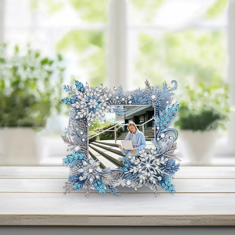 Acrylic Special Shape Snowflake Diamond Painting Picture Frame for Home Office