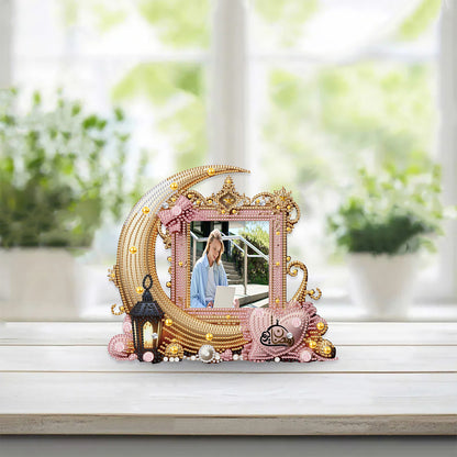 Acrylic Special Shape Moon Diamond Painting Picture Frame for Home Office