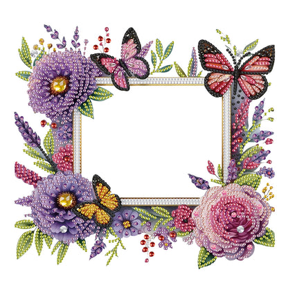 Acrylic Special Shape Butterfly and Flower Diamond Painting Picture Frame