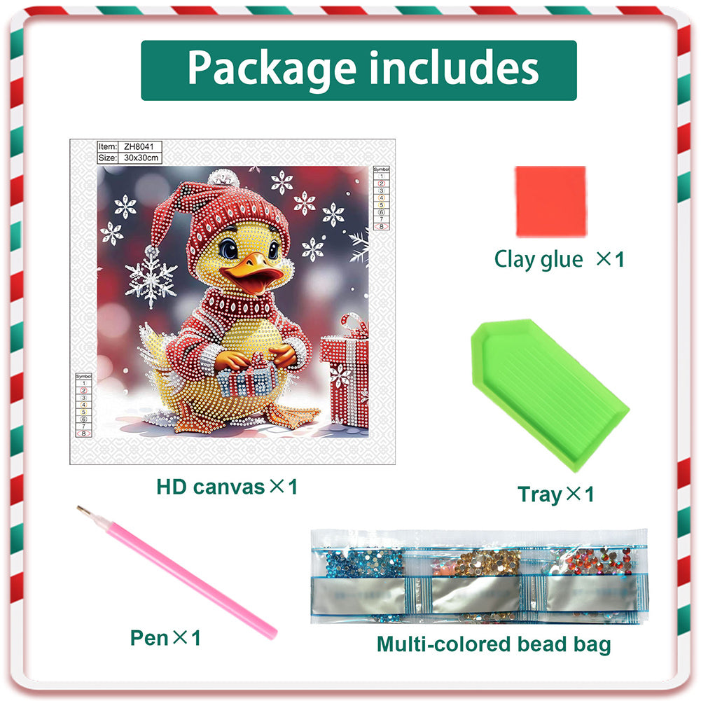 Christmas Duck - Partial Special-Shaped Drill Diamond Painting 30*30CM