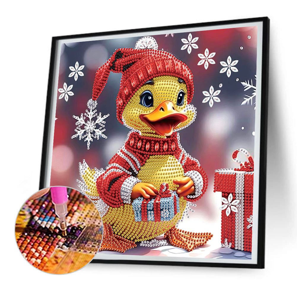 Christmas Duck - Partial Special-Shaped Drill Diamond Painting 30*30CM