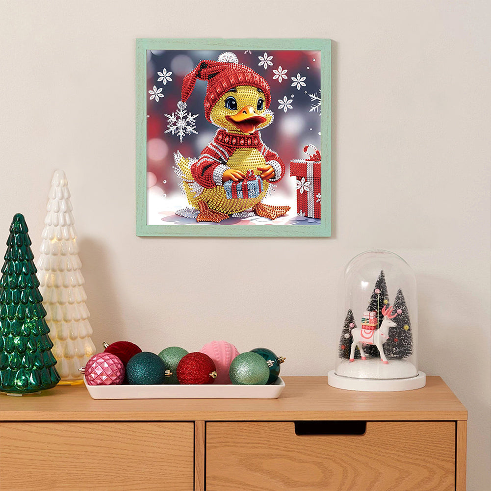 Christmas Duck - Partial Special-Shaped Drill Diamond Painting 30*30CM