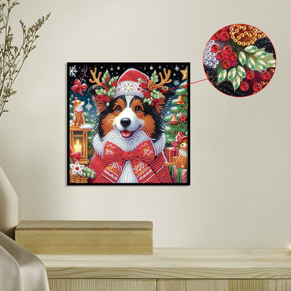 Christmas Puppy - Partial Special-Shaped Drill Diamond Painting 30*30CM