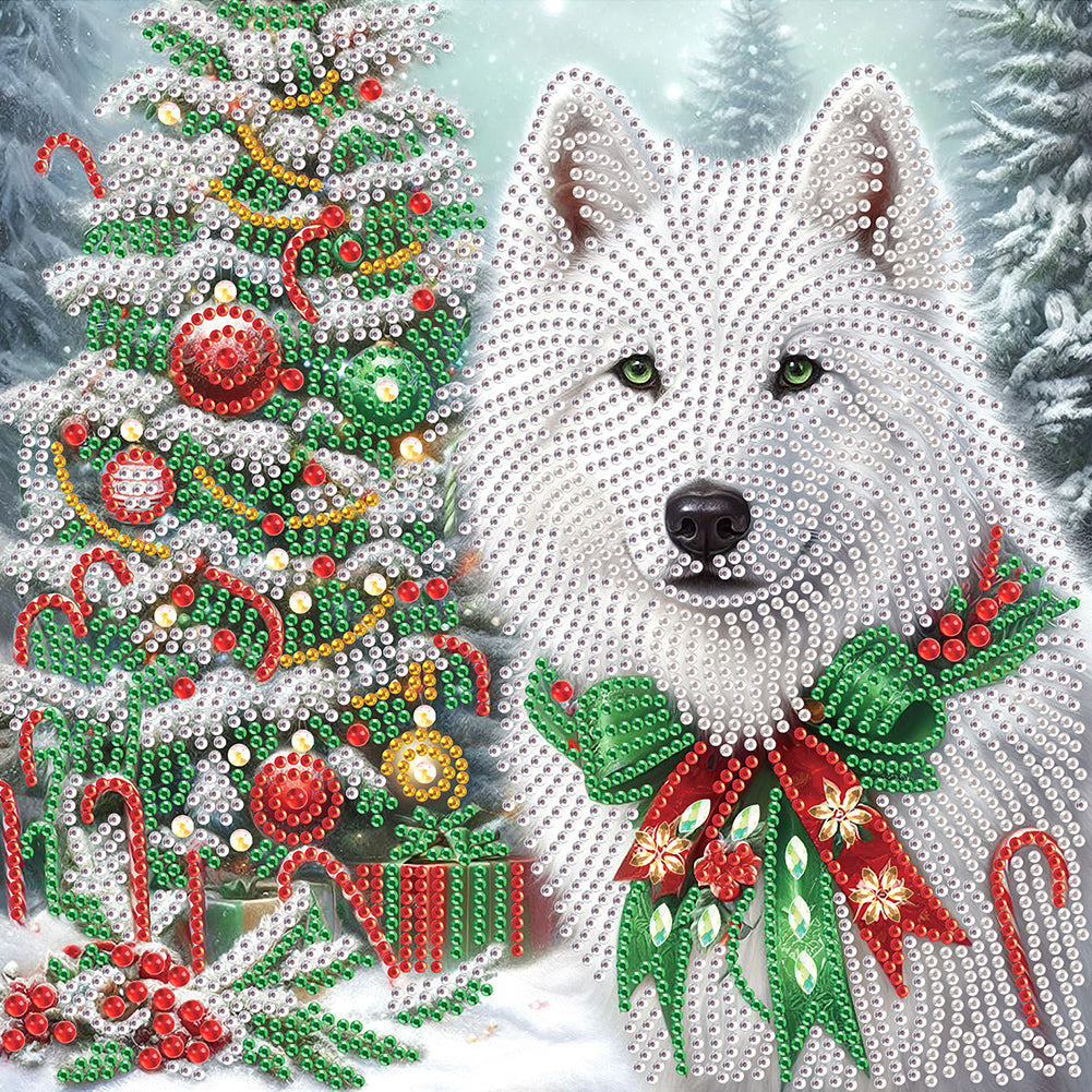 Christmas Arctic Wolf - Partial Special-Shaped Drill Diamond Painting 30*30CM