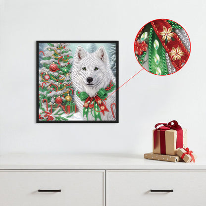 Christmas Arctic Wolf - Partial Special-Shaped Drill Diamond Painting 30*30CM