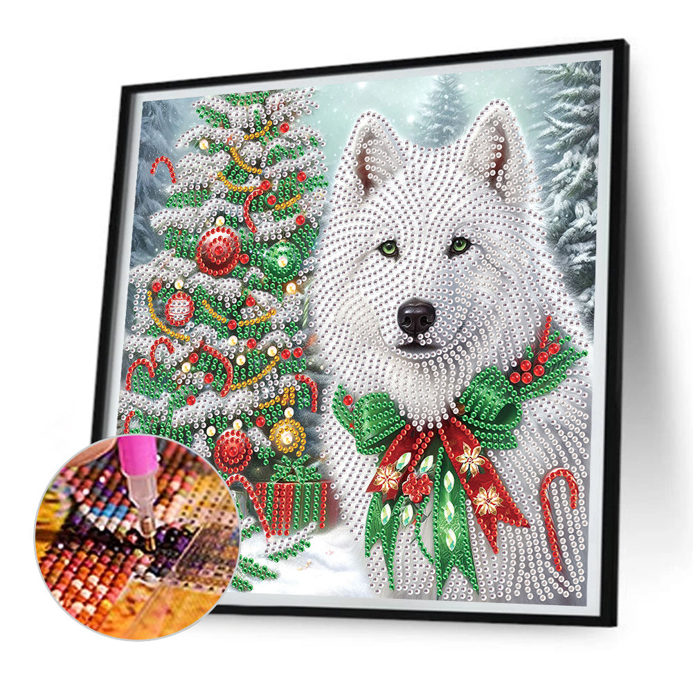 Christmas Arctic Wolf - Partial Special-Shaped Drill Diamond Painting 30*30CM