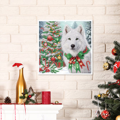 Christmas Arctic Wolf - Partial Special-Shaped Drill Diamond Painting 30*30CM