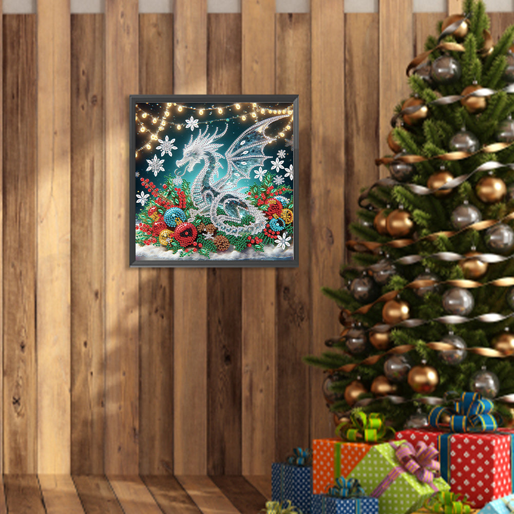 Christmas Pterosaur - Partial Special-Shaped Drill Diamond Painting 30*30CM