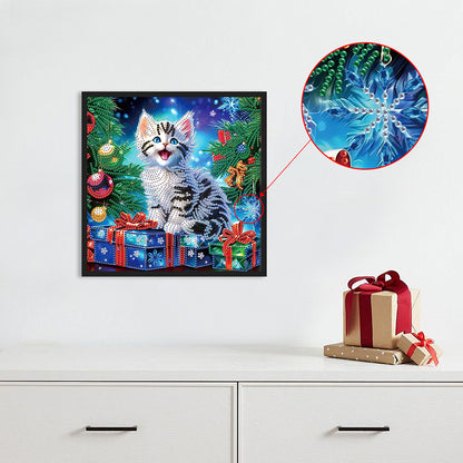 Christmas Kitten - Partial Special-Shaped Drill Diamond Painting 30*30CM