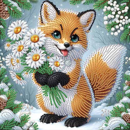 Winter Fox - Partial Special-Shaped Drill Diamond Painting 30*30CM