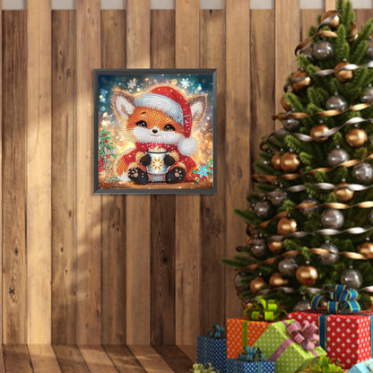 Christmas Fox - Partial Special-Shaped Drill Diamond Painting 30*30CM