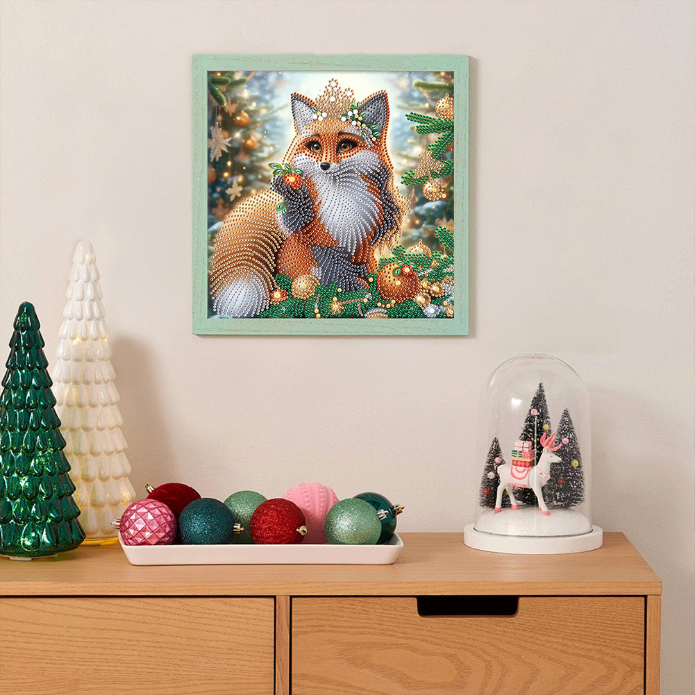 Christmas Fox - Partial Special-Shaped Drill Diamond Painting 30*30CM