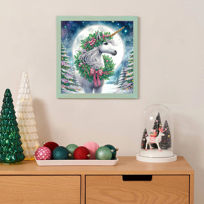 Christmas Unicorn - Partial Special-Shaped Drill Diamond Painting 30*30CM