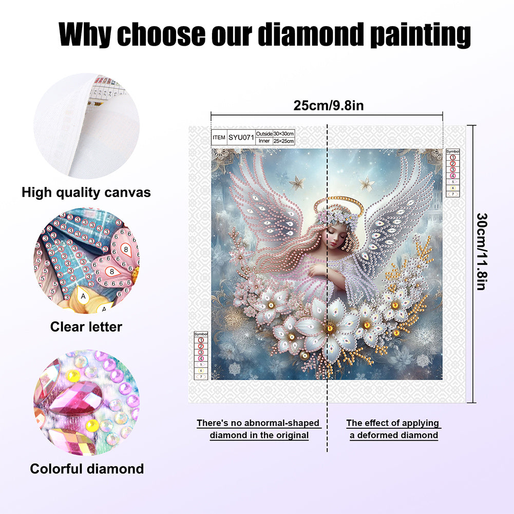 Angel - Partial Special-Shaped Drill Diamond Painting 30*30CM