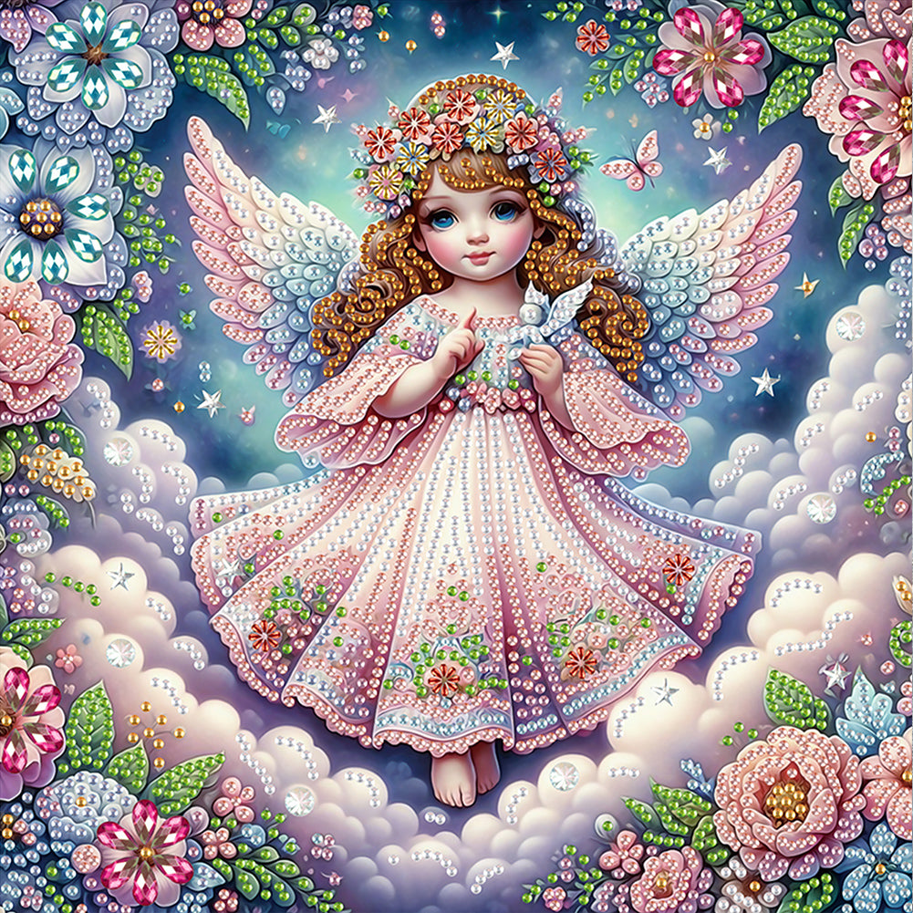 Angel - Partial Special-Shaped Drill Diamond Painting 30*30CM