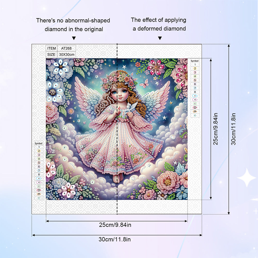 Angel - Partial Special-Shaped Drill Diamond Painting 30*30CM