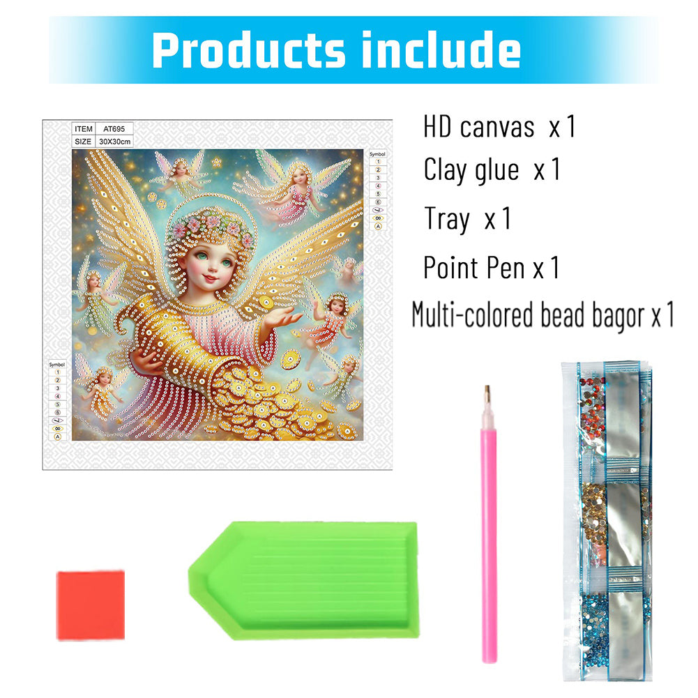 Angel - Partial Special-Shaped Drill Diamond Painting 30*30CM