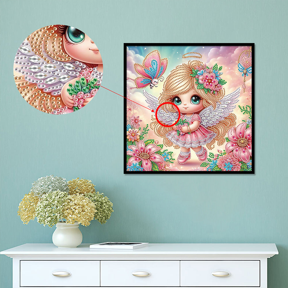 Angel - Partial Special-Shaped Drill Diamond Painting 30*30CM