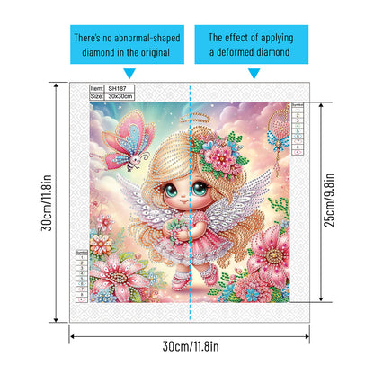 Angel - Partial Special-Shaped Drill Diamond Painting 30*30CM