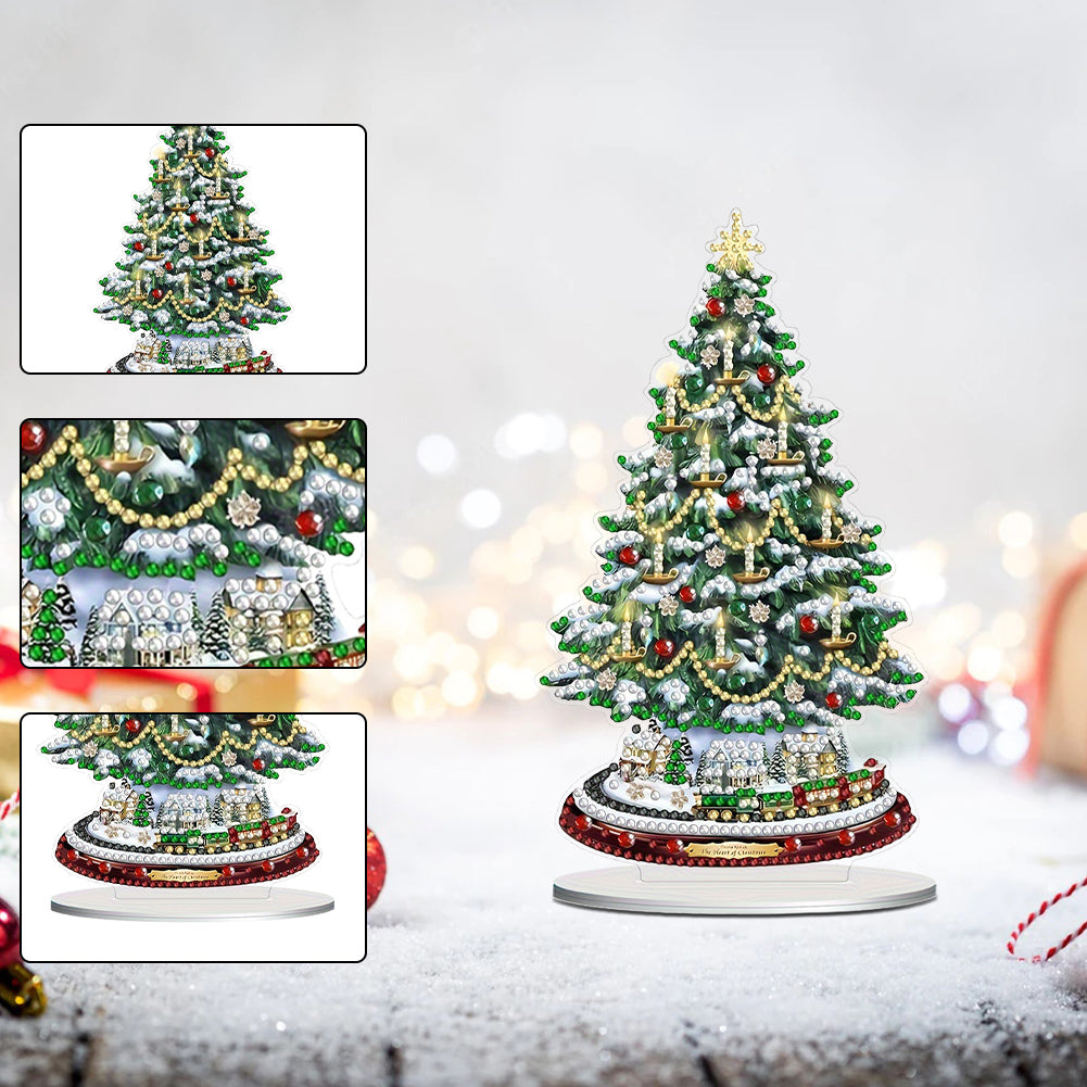 Christmas Tree Table Top Diamond Painting Ornament Kits 5D DIY Diamond Art Decor