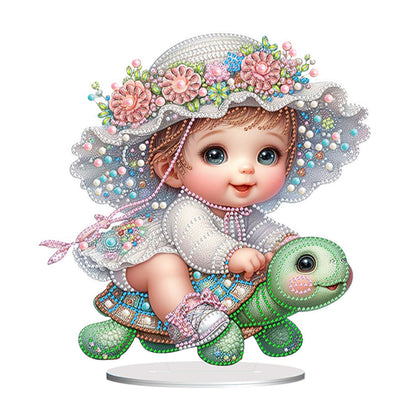 Turtle Girl 5D DIY Diamond Painting Tabletop Decorations Bedroom Table Decor