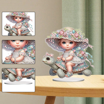 Turtle Girl 5D DIY Diamond Painting Tabletop Decorations Bedroom Table Decor