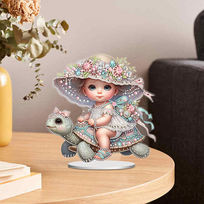 Turtle Girl 5D DIY Diamond Painting Tabletop Decorations Bedroom Table Decor